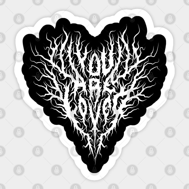You are loved death metal design Sticker by Tmontijo